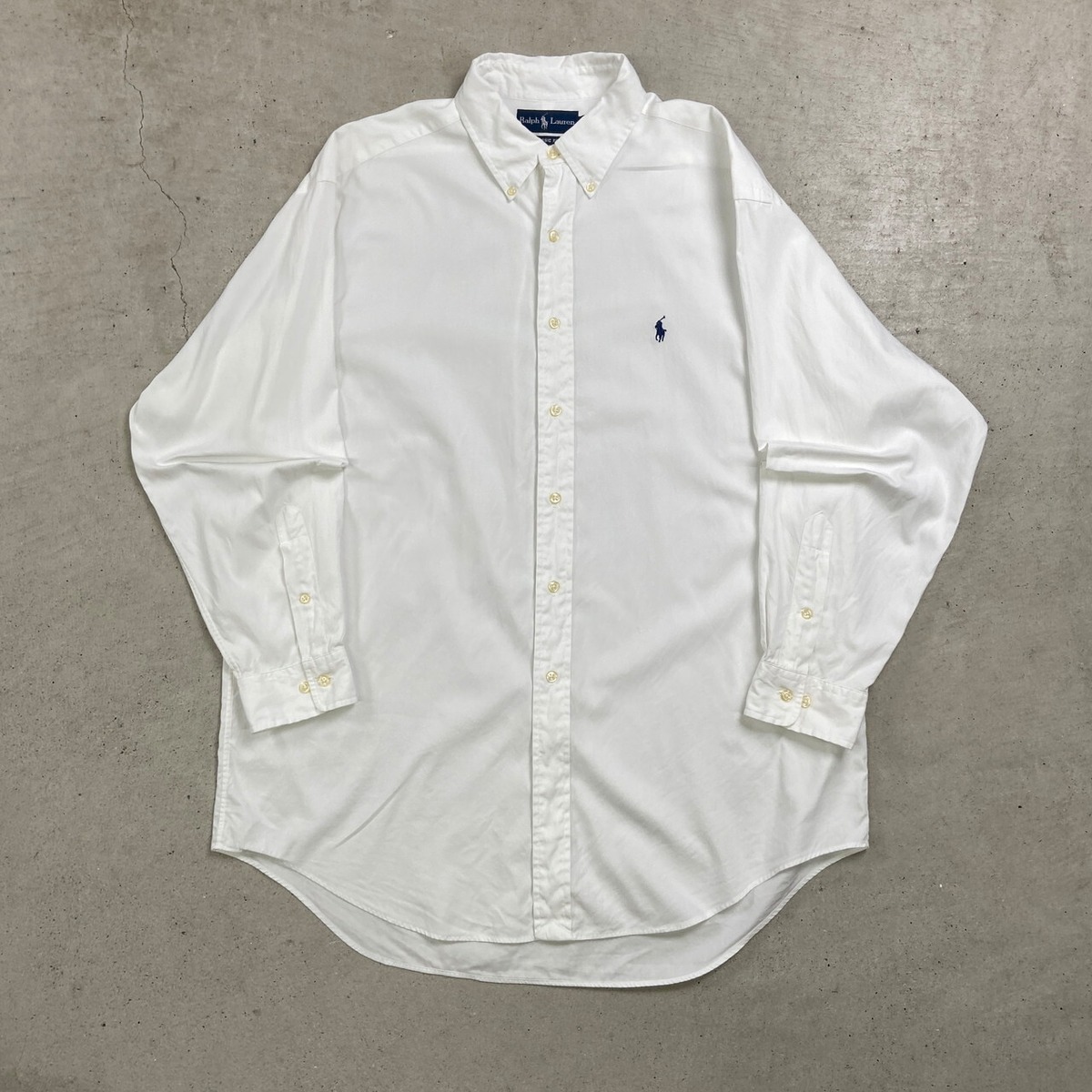 90年代 Ralph Lauren ラルフローレン CLASSIC FIT コットンシャツ メンズXL相当 古着 90s アメカジ ...