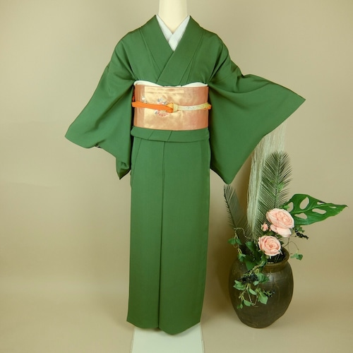 507夏用 単衣無地紋付 Summer unlined plain kimono