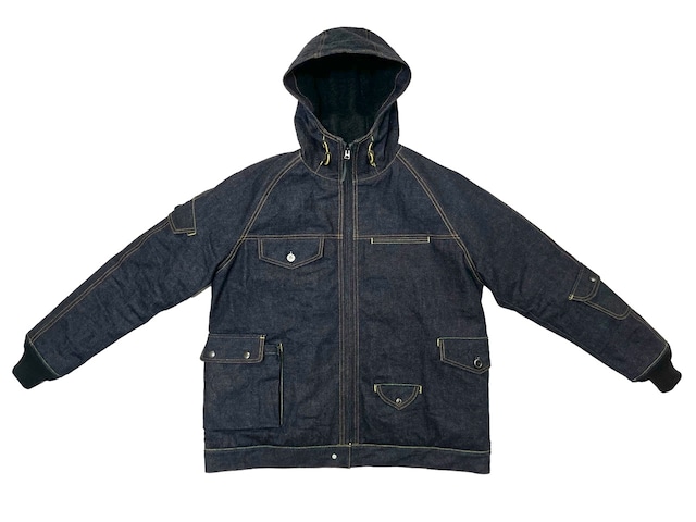 19AW 14.5オンスセルビッヂデニムフーディーN-1デッキジャケット / 14.5onz denim hoodie N-1 deck jacket