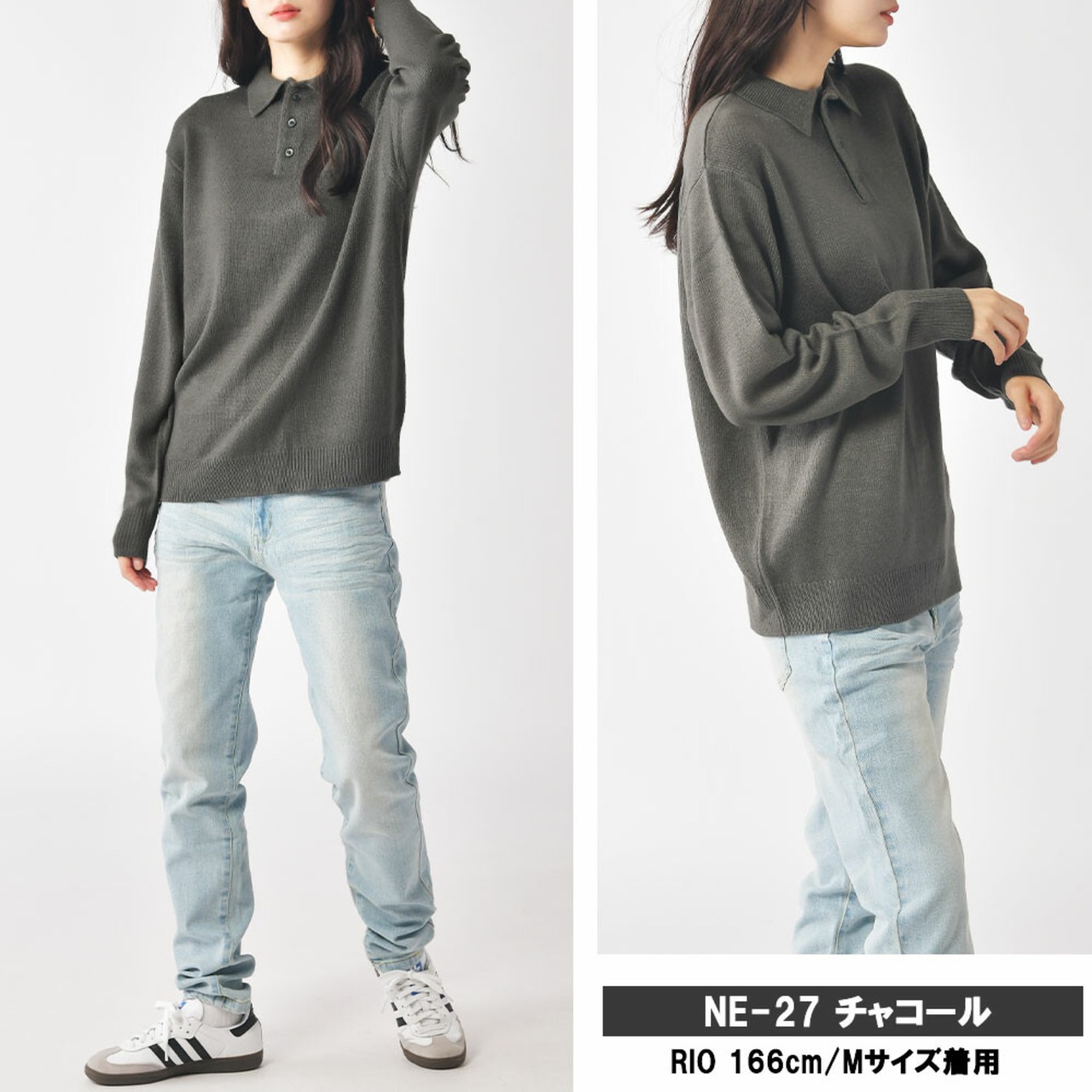 カシミヤタッチポロシャツ