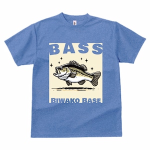 GLIMMER 琵琶湖BASEオリジナルドライTシャツ BASS（ミックスブルー）