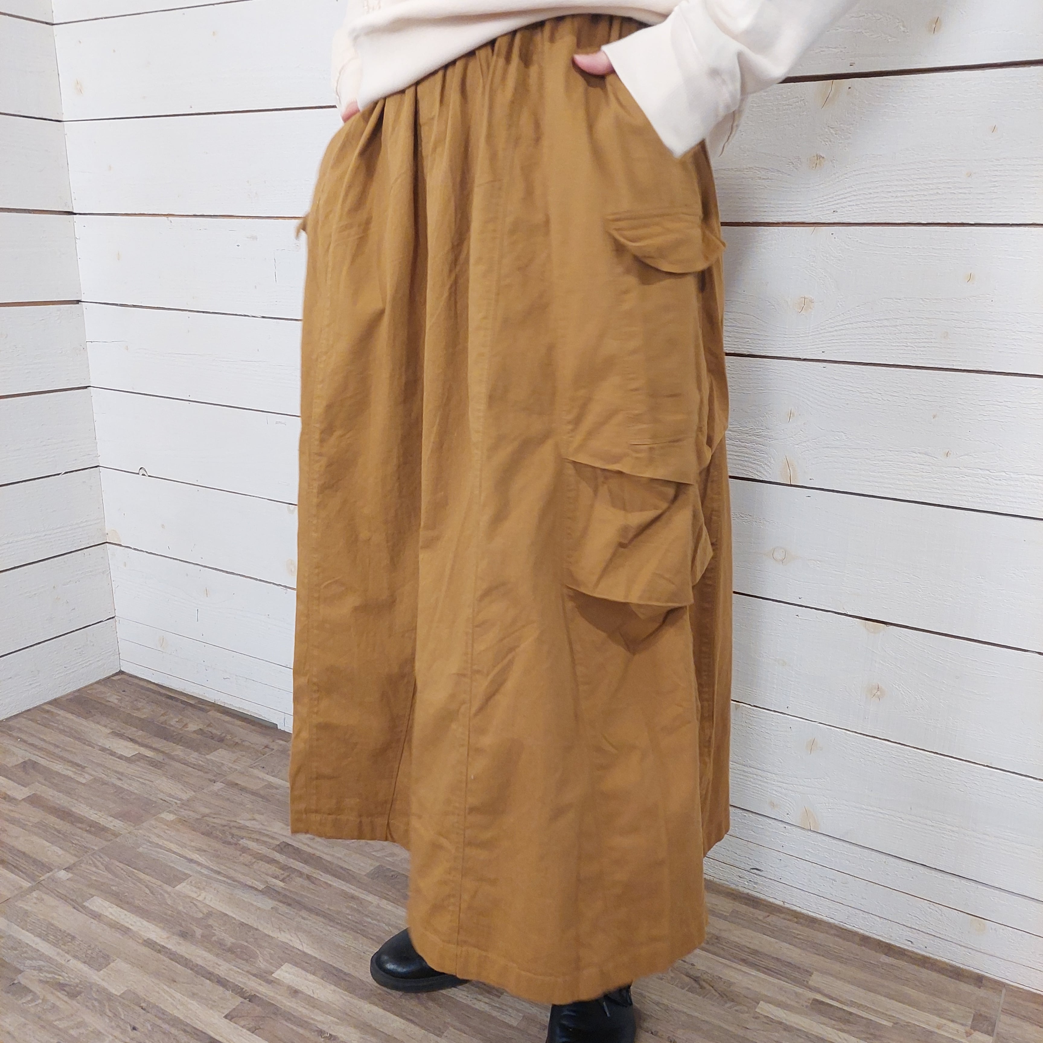 起毛ネルワークスカート 1108 フリーサイズ　ウエストゴム