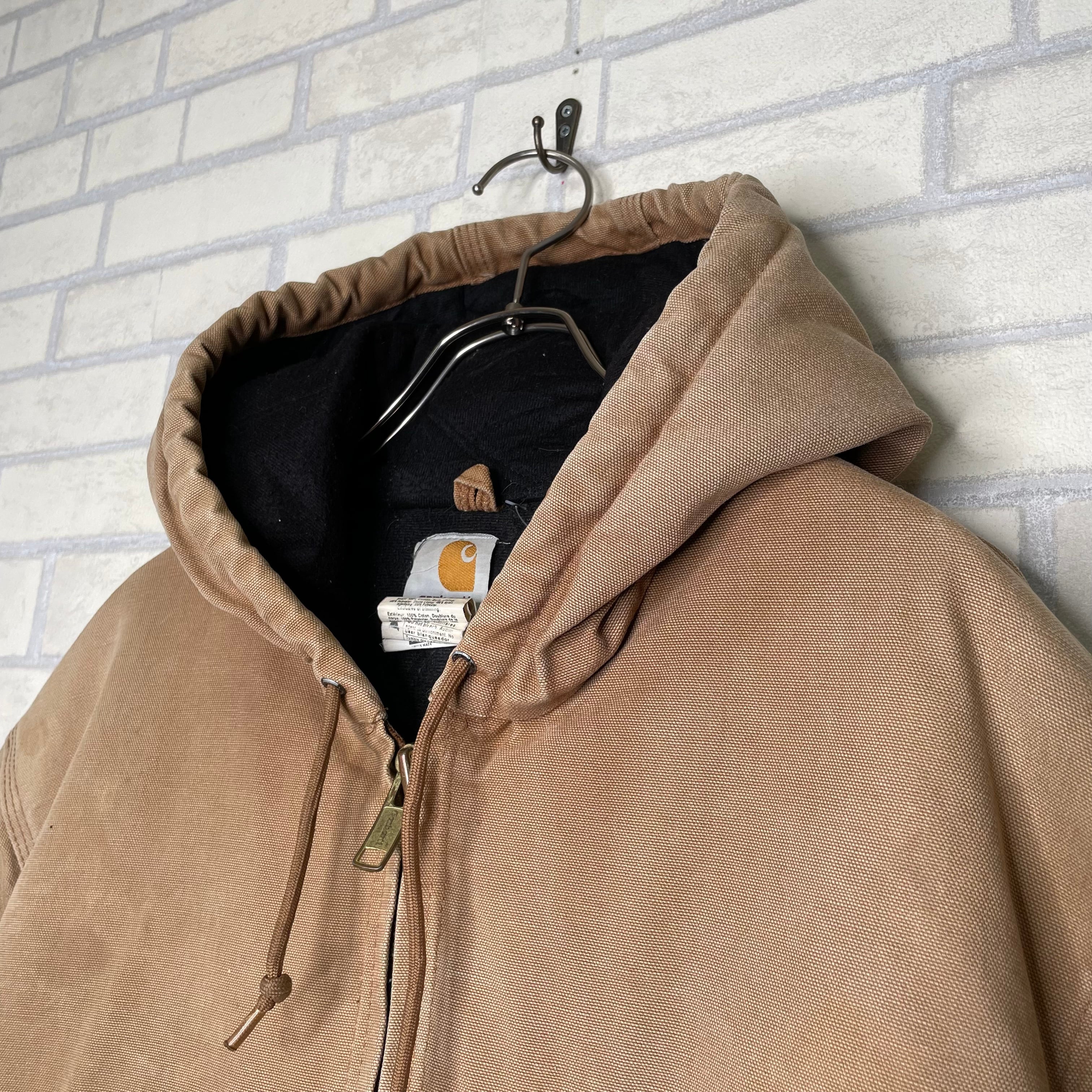 Carhartt アクティブジャケット L(XL相当）Made in USA 革パッチ 