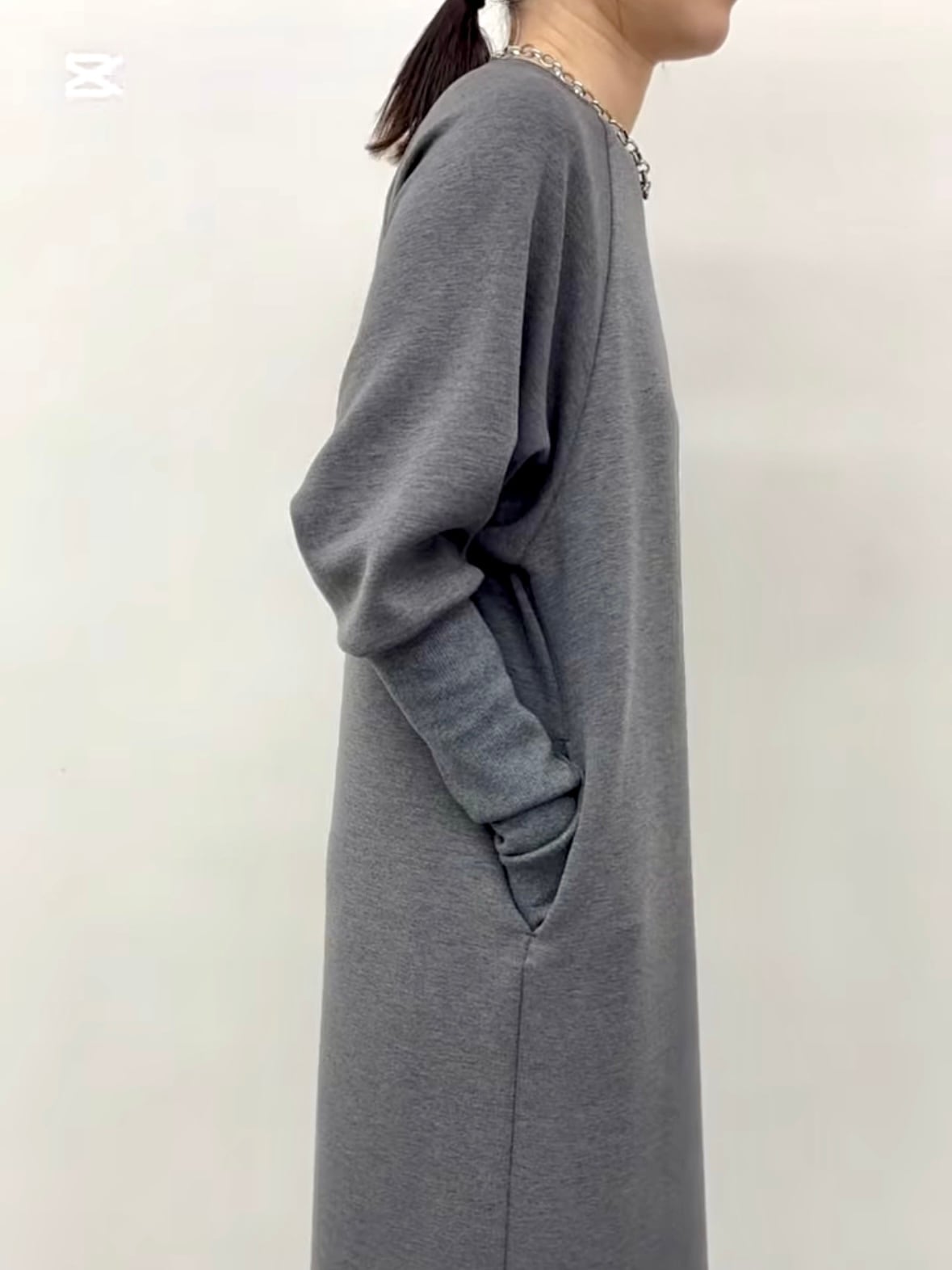 送料無料】CLOCHE(クロッシェ)リブスリーブワンピース ダンボール