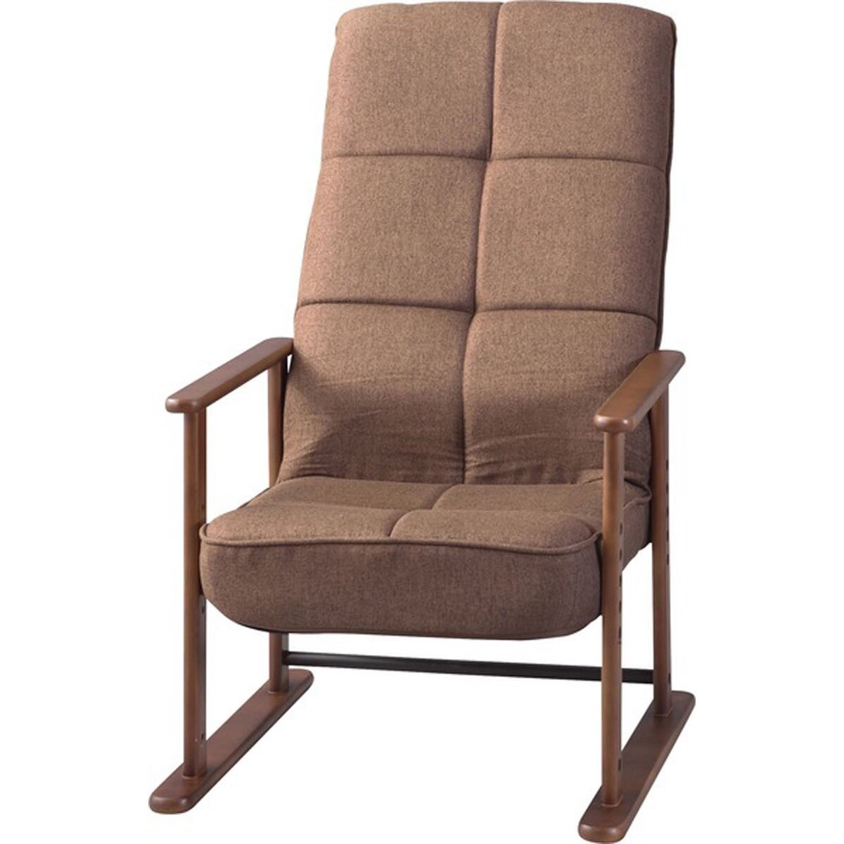 高座椅子 LSS-35 LSS-35BR LSS-35GY 座椅子 一人掛け リクライング 高さ調整 シンプル 折りたたみ ゆったり 高齢者 介護 ひじ掛け付き