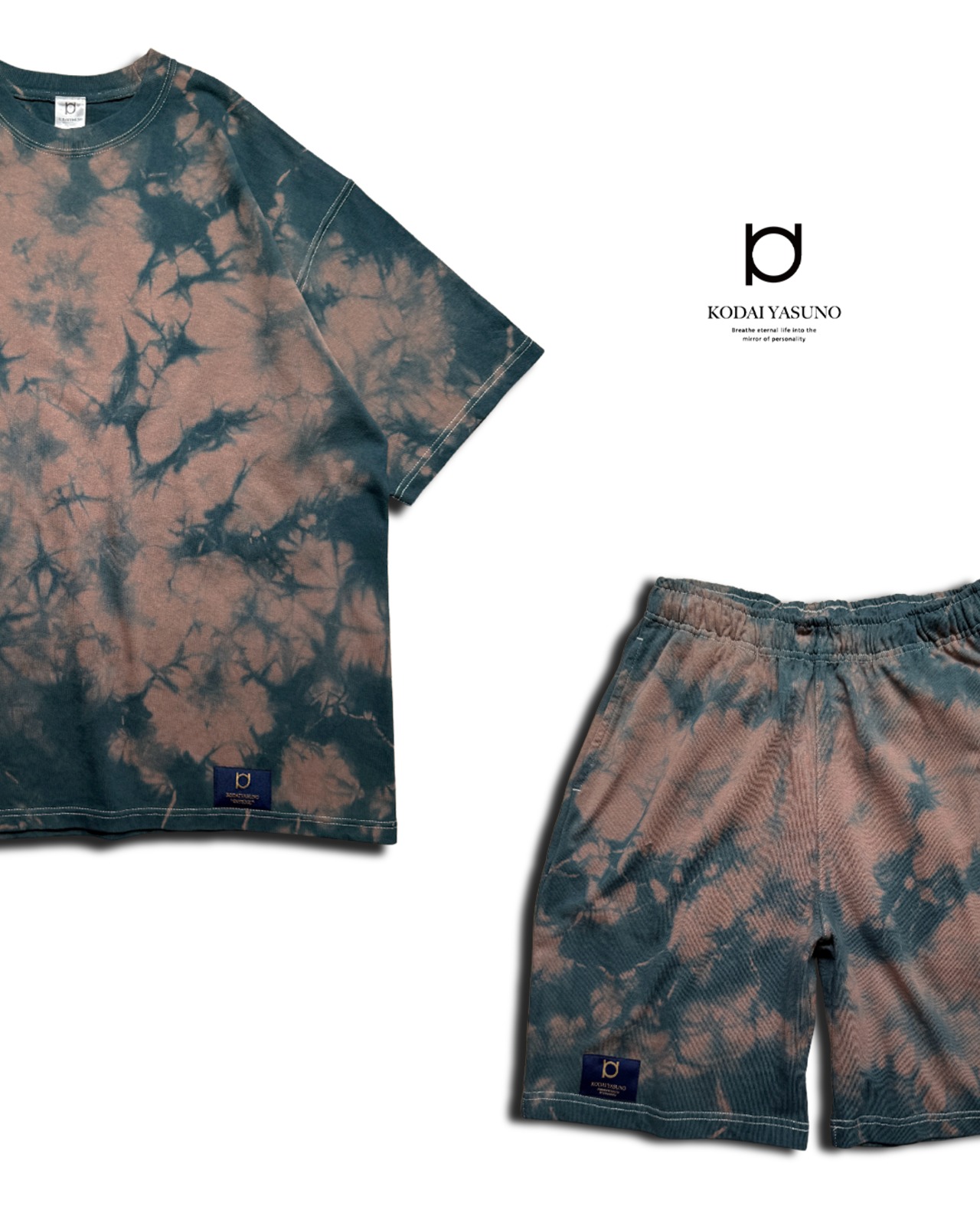 【数量限定 / 最短即日発送】タイダイハーフパンツ 赤い湖