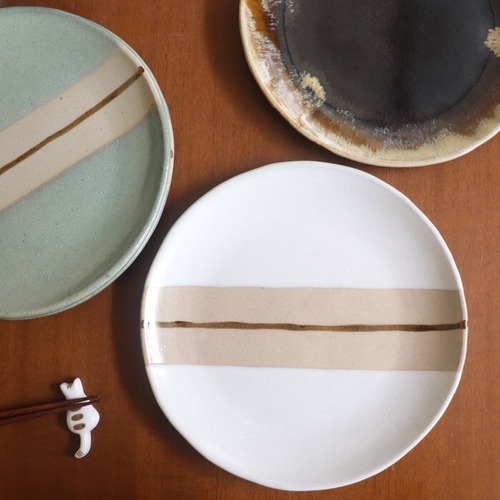 益子焼 健一窯 7寸皿  Mashiko-yaki Plate #447