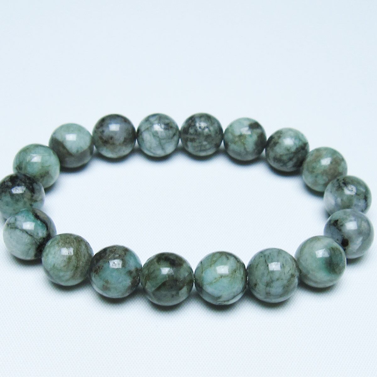 エメラルド ブレスレット 12mm 一点物 メール便可 [M便 1/10] 111-45978