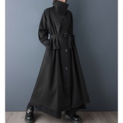 ビッグカラー バックボタン ロングコート  60046