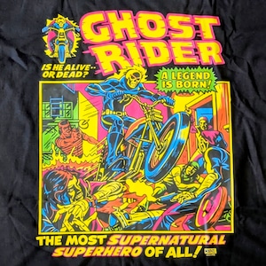 【 Ghost Rider ( ゴーストライダー )】コミック Tシャツ / MARVEL / マーベルコミックス 〚アメリカン雑貨 アメトイ〛