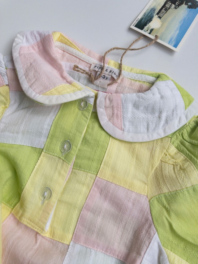 《即納》FISH&KIDS/ PASTEL PATCHWORK DRESS