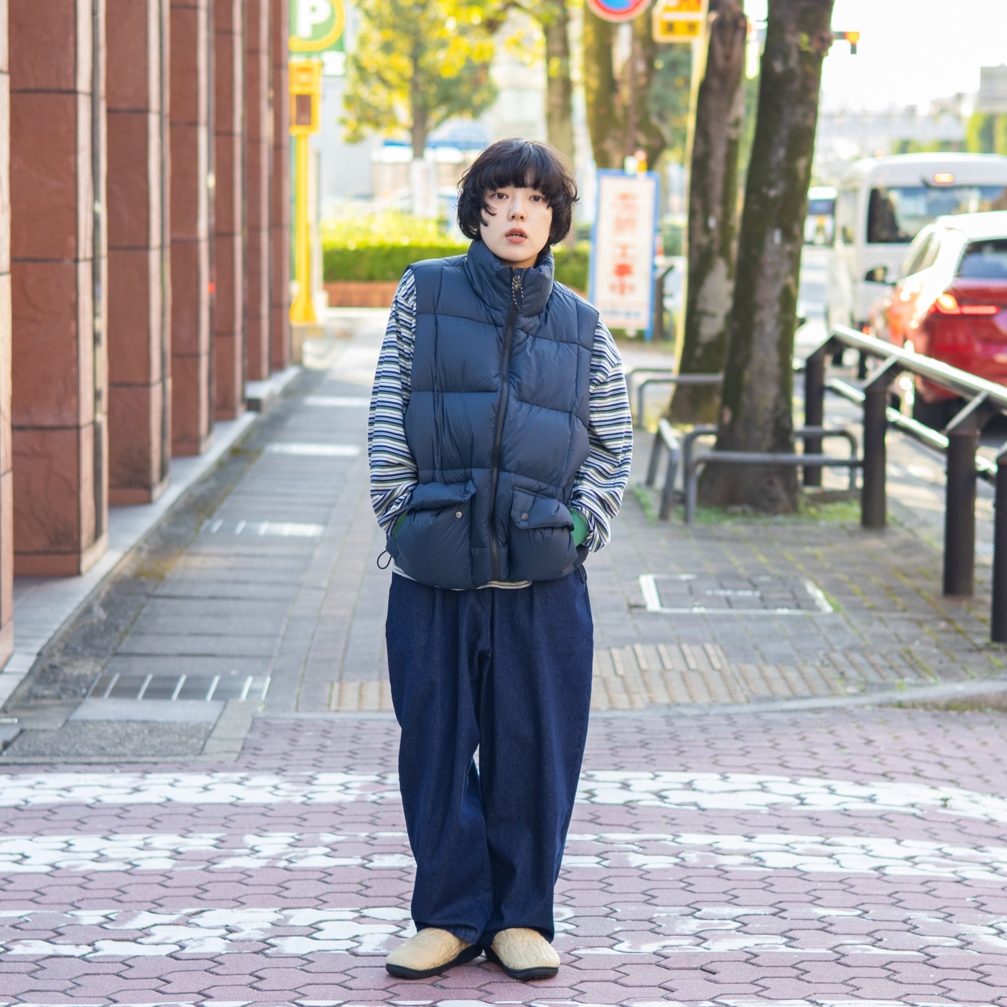 UNISEX】マウンテン パッカブル ボリュームダウンベスト / ダーク