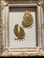 アンティークゴールド リーフピアス