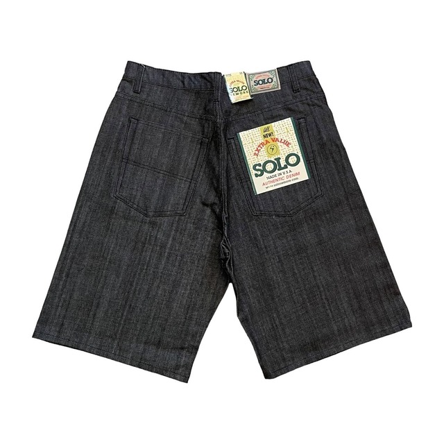 Dead stock !! 90s SOLO denim shorts "black"