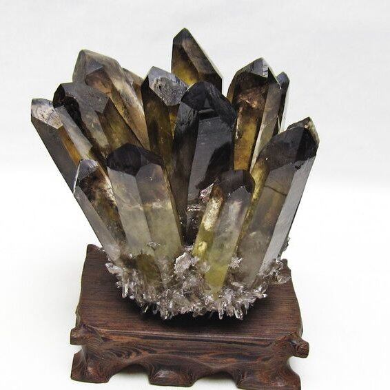 モリオン クラスター 黒水晶 原石 台座付属 一点物 おまかせ便 182-8692