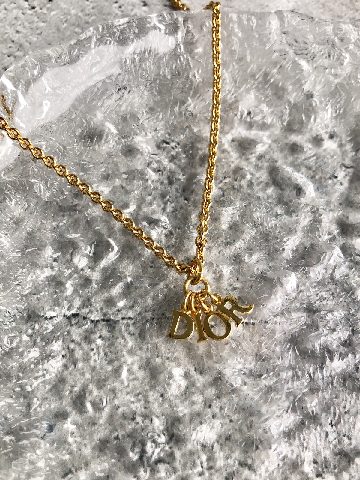 Christian Dior クリスチャン ディオール ネックレス ゴールド ロゴ 