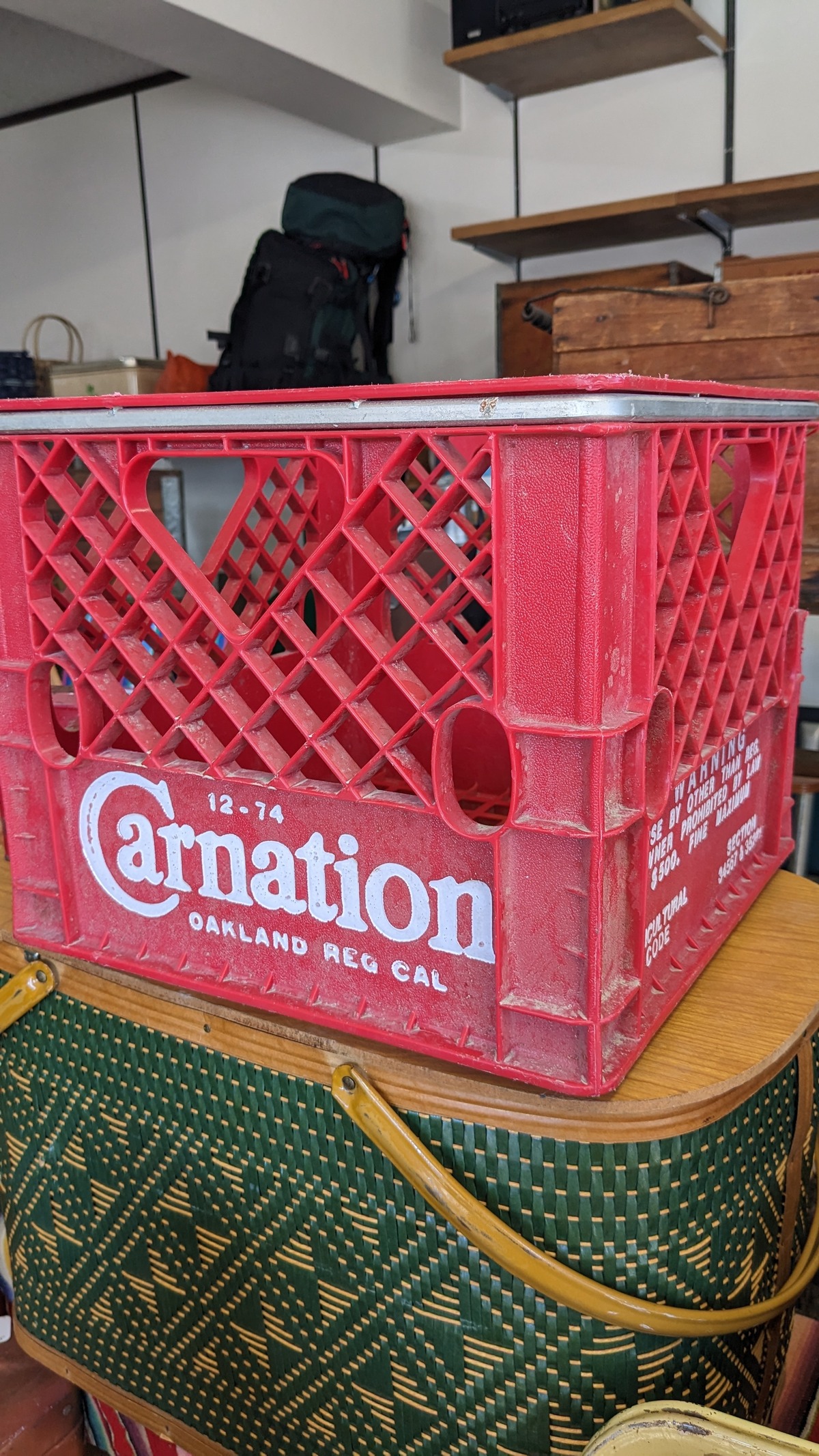 Vintage Carnation MILK Crate Box ヴィンテージ カーネーション ミルククレート ボックス 収納ボックス