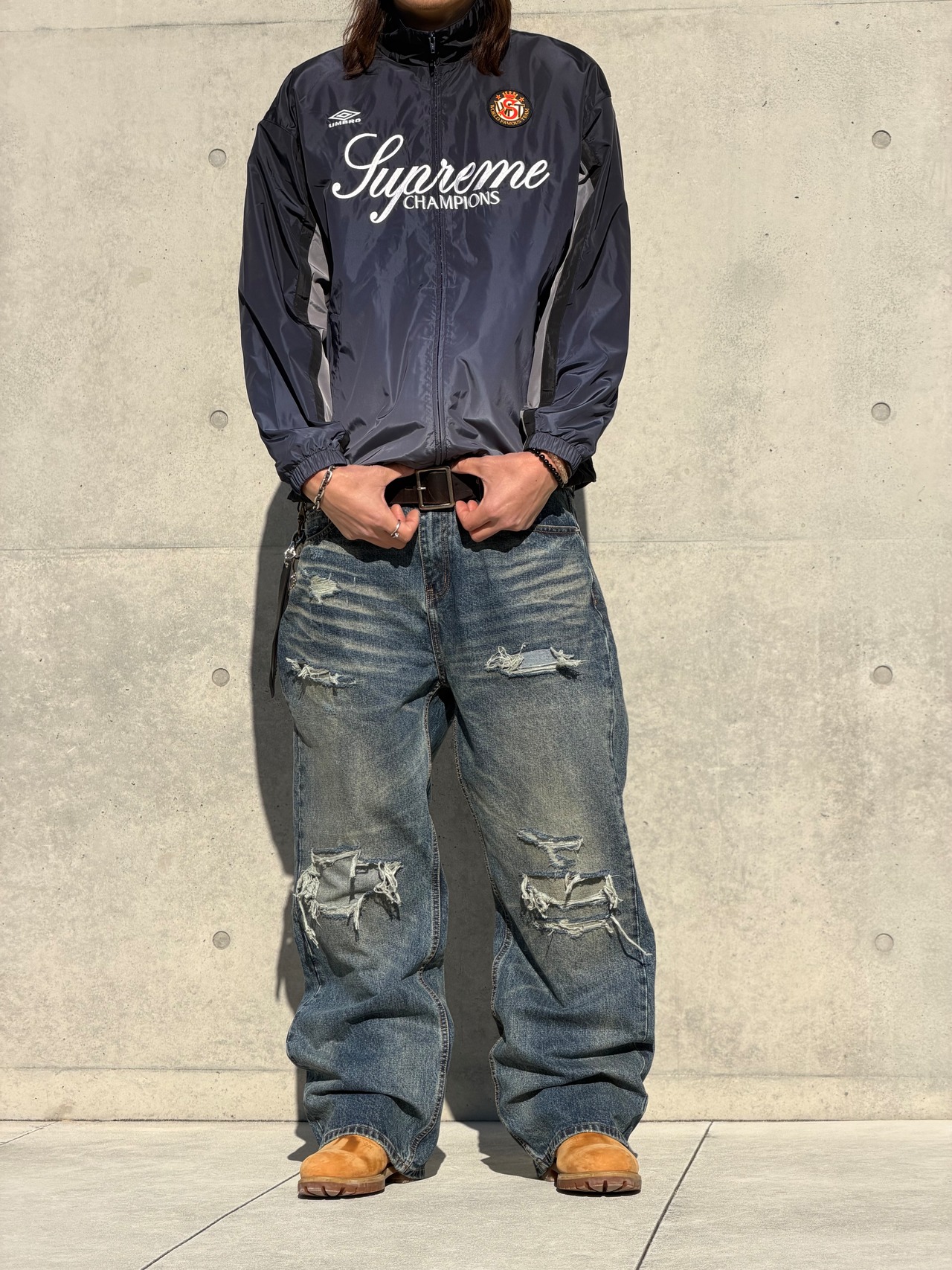Semi-Wide Straight Distressed Denim