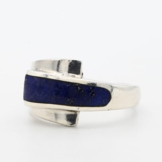 Lapis Lazuli Accent Modern Asymmetry Design Ring #10.0 / USA