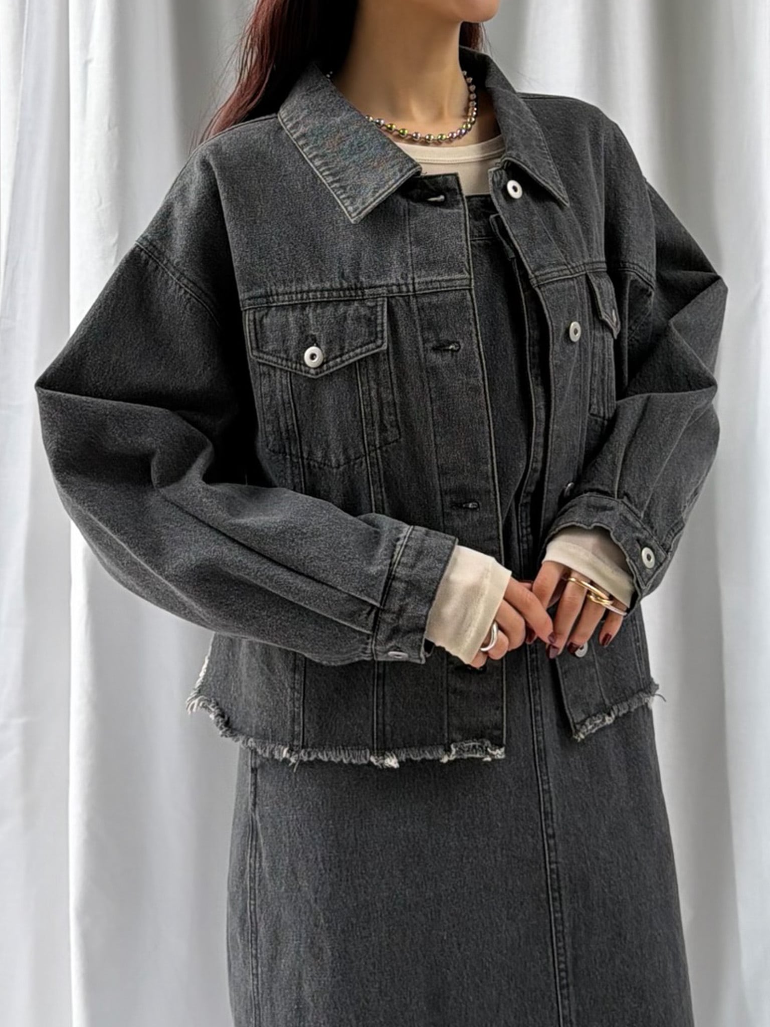 FRINGE DENIM JACKET（ﾌﾘﾝｼﾞﾃﾞﾆﾑｼﾞｬｹｯﾄ）【5513027】 | CIEL'AIR