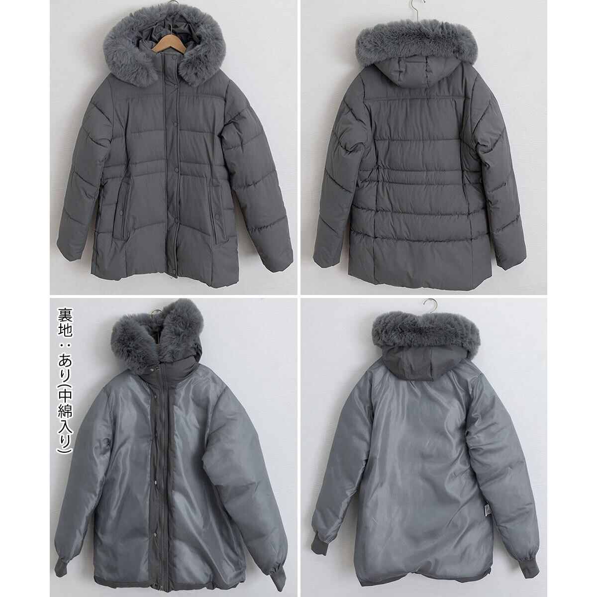 ダウンジャケット 中綿 フード付き レディース 秋冬 防寒 保温 防風 韓国 きれいめ 大人 シンプル ゆったり 暖かい アウター エコダウン ウエストマーク 体型カバー 大人可愛い 大人女子