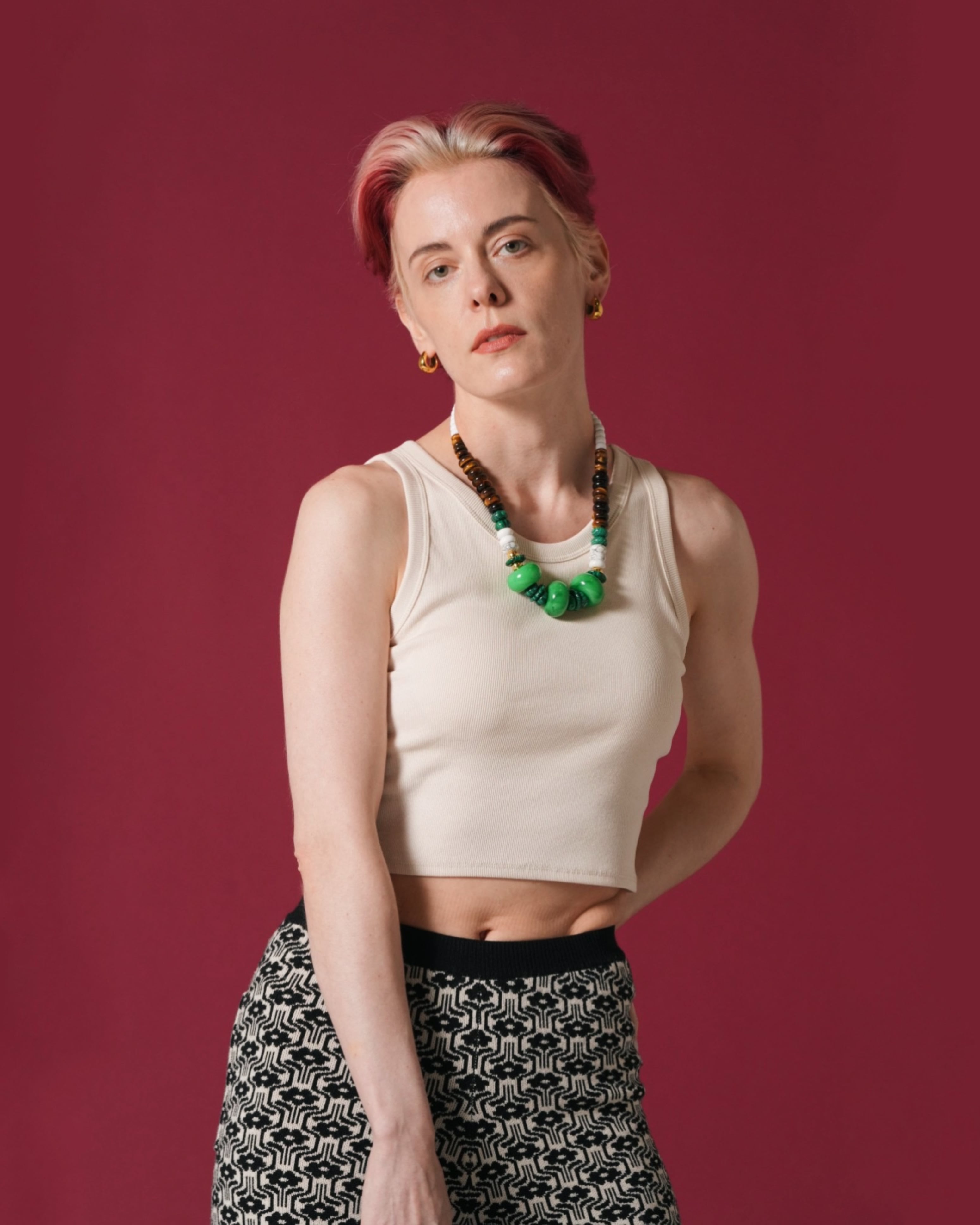 ラスト1点 | Stretch RIB Bra Tank Top | AMBERGLEAM