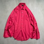 50s~60s　Craig Noble　カフスシャツ　無地　長袖シャツ　ショッキングピンク 古着