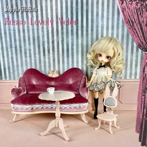 ドールソファ M　Little Rosso Lovely Velour・ロッソ ラブリー ベロア　