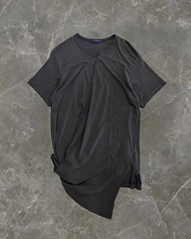 "Yohjiyamamoto REGULATION" length drape gimmick t-shirt