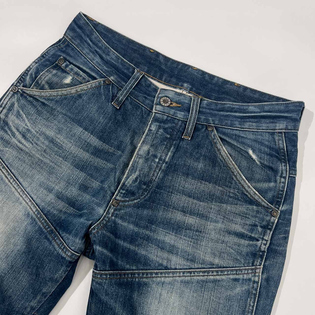 G-STAR RAW ジースターロウ ヒゲ ハチノス ダメージ加工 立体裁断 デニム パンツ 29