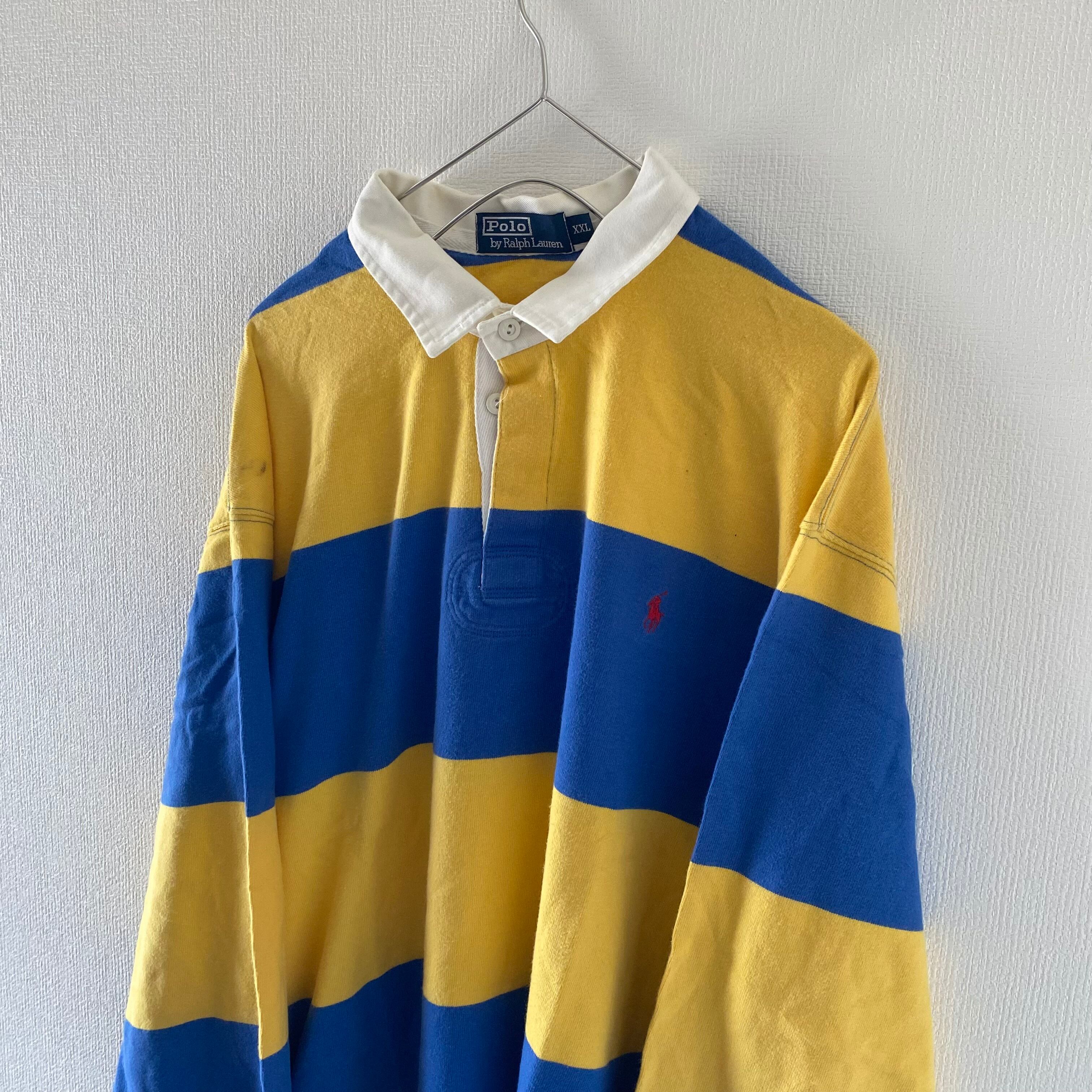 RalphLaurenポロラルフローレンボーダーラガーシャツメンズ長袖Lブルー 