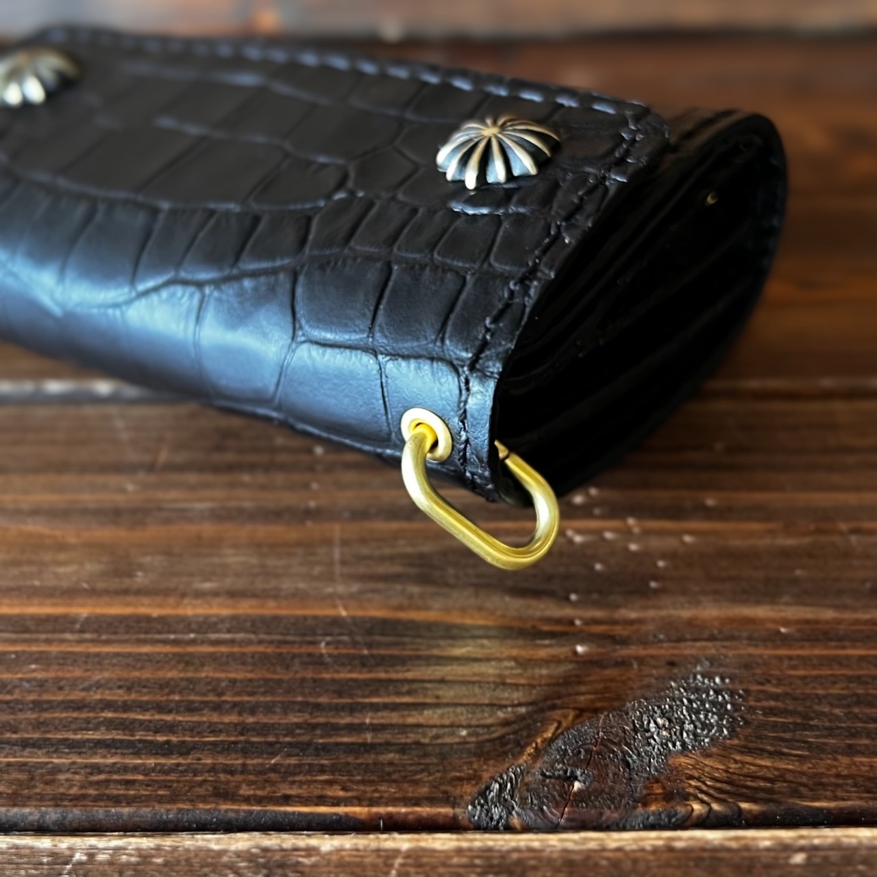 専用リンク【カスタムオーダー Trucker Wallet-10 クロコ型押しレザー】