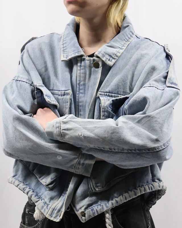 fly front zip up denim jacket