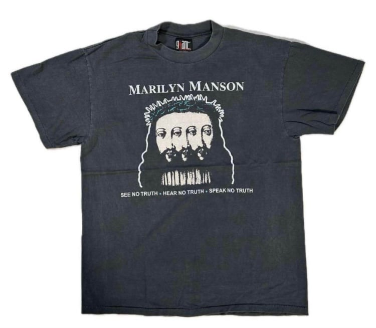 12849 マリリン・マンソン ロックTシャツ 半袖 両面プリント XL | San