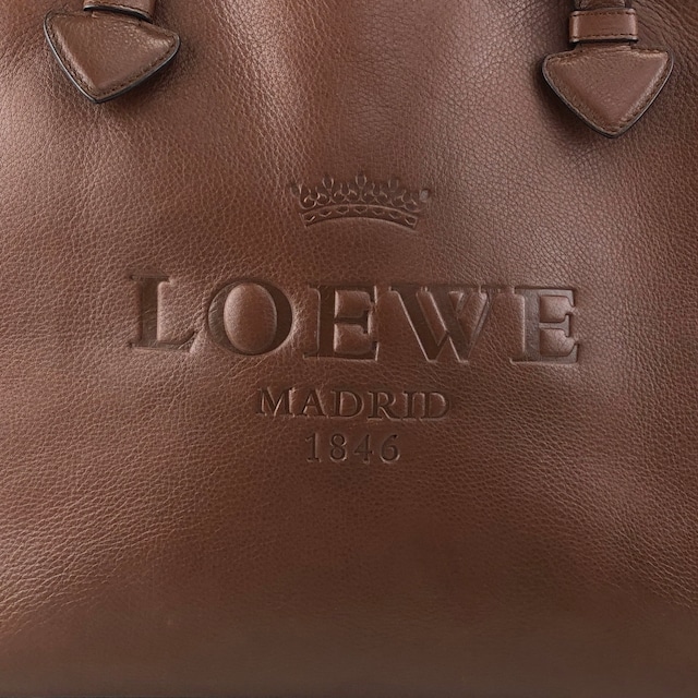 LOEWE ロエベ ヘリテージ トートバッグ ブラウン レザー vintage ヴィンテージ オールド 6rmryp
