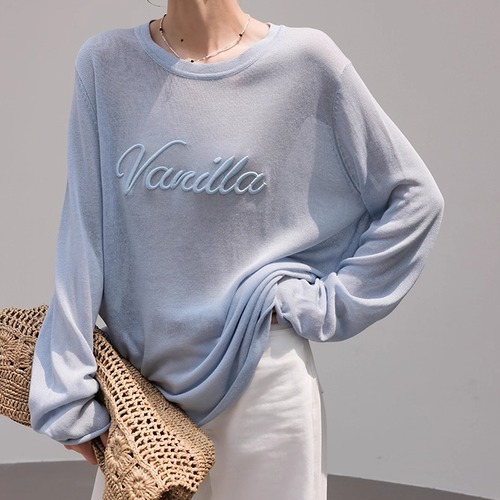 3色／刺繍ロゴニットトップス ・19712