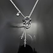RHYTHMIC HORSESHOE LARGE with CROSSES T-BAR NECKLACE / リズミックホースシュー・L ウィズ クロス Tバー ネックレス