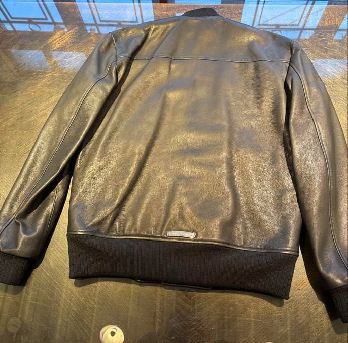 CHROME HEARTS クロムハーツ オールレザーレターマン ジャケット
