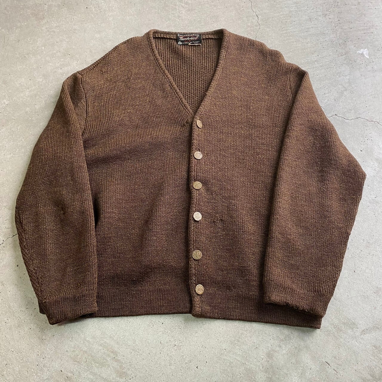 60年代 COLUMBIAKNIT THUNDERBIRD ウールニットカーディガン メンズXL  