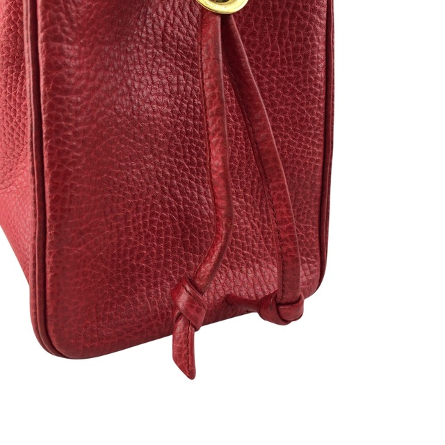 Christian Dior クリスチャン ディオール ハンドバッグ レッド オーバル レザー ミニバッグ 巾着 vintage ヴィンテージ オールド 46ensx