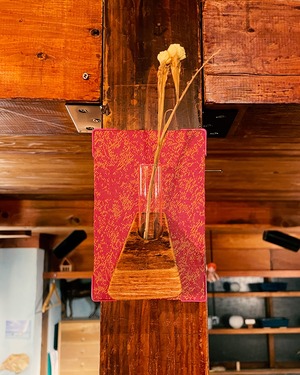 OBI mix color fabric single flower vase / iroha.h-p.2315 / ファブリックパネル 壁掛け 一輪挿し ディフューザー