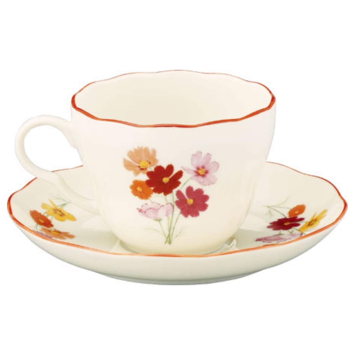 日比谷花壇】ペアカップ＆ソーサーセット(孔雀草・コスモス)【HBK10