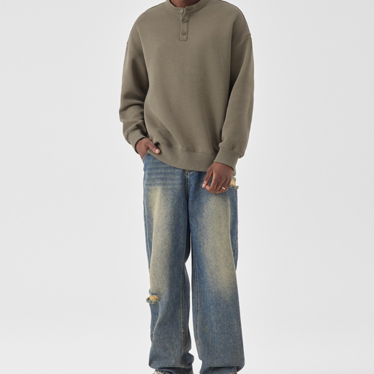 ヘンリーカラー薄手スウェット　942