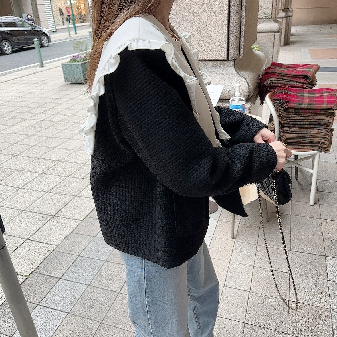 moripon Frillcollar tweed JK ツイードジャケット - ジャケット