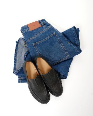 STUDIO NICHOLSON "PAOLO" DENIM PANT IN WORN WASH INDIGO