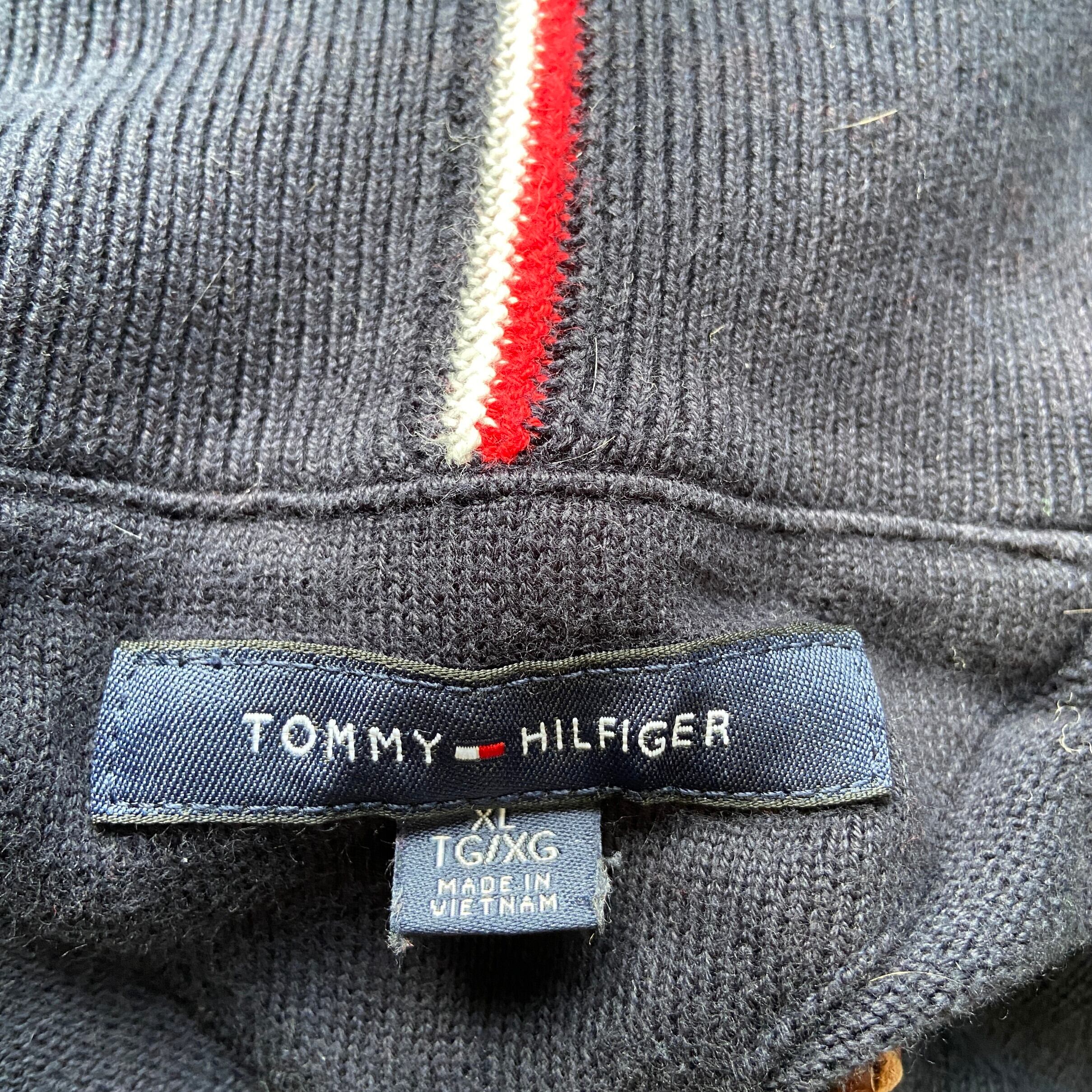 古着 00年代 トミーヒルフィガー   JEANS リブ編み コットンニットハーフボタンセーター レディースL相当/eaa621703 古着 00年代 トミーヒルフィガー TOMMY HILFIGER JEANS リブ編み