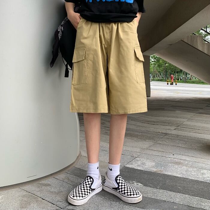 サマーカーキオーバーオール カジュアルショーツ 夏物 ブルマー ケッペル33908343610