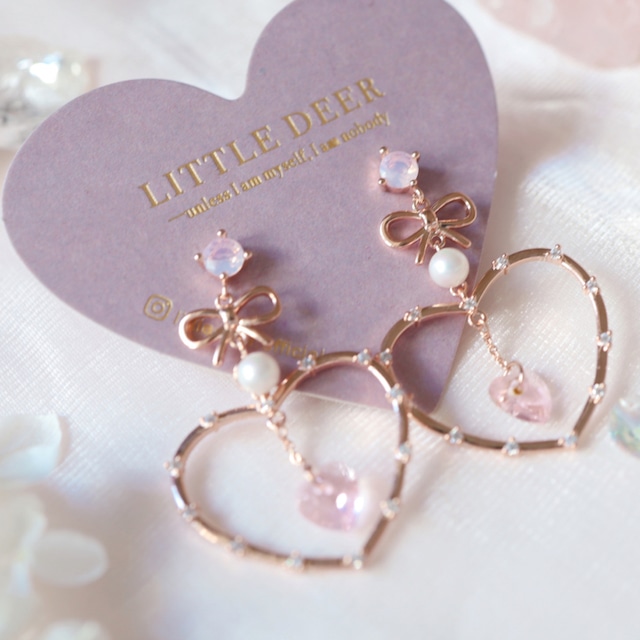 Rosy Heart ピアス LD040