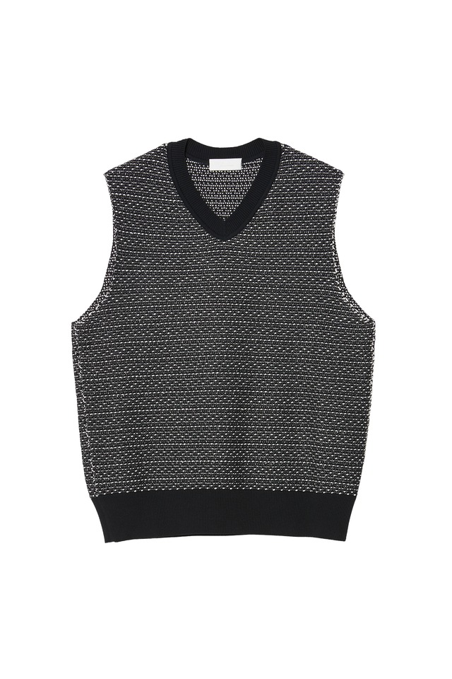 【LAST1】 TEXTURED KNIT VEST(DARK NAVY)