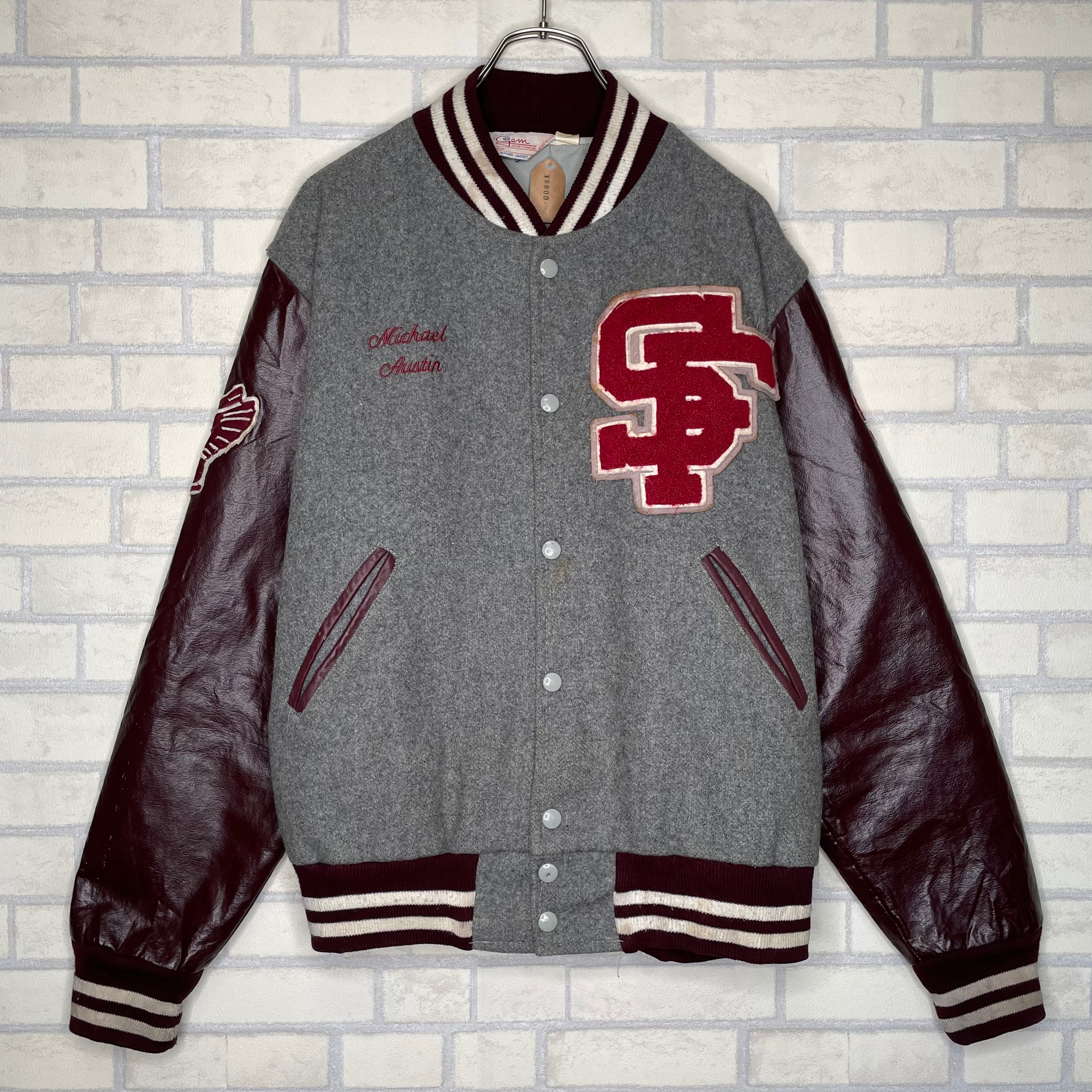 Gem スタジャン L USA製 袖レザー バスケ BAZLEY | 古着屋OLDGREEN